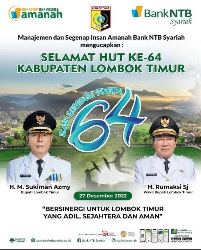 BANK NTB SYARIAH : SELAMAT HUT LOMBOK TIMUR KE-64
