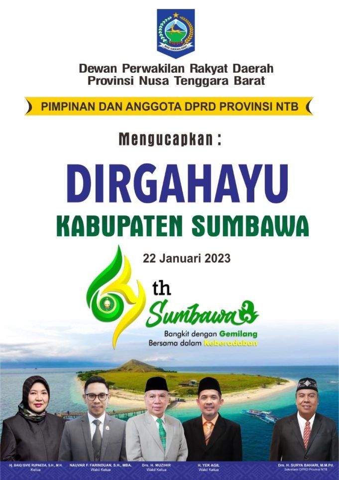 KELUARGA BESAR DPRD NTB : DIRGAHAYU KABUPATEN SUMBAWA KE-64