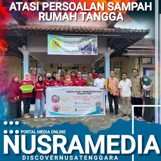 Mahasiswa KKN Tematik Unram Sosialisasi Budidaya Maggot BSF di Kelayu Jorong