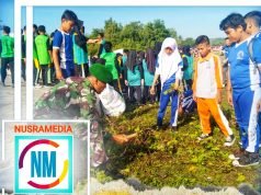 Kodim Sumbawa Gotong Royong Bersihkan Sampah di Pantai Saliper