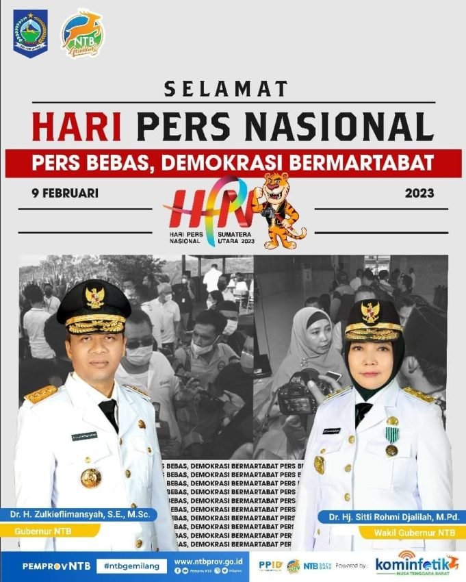 GUBERNUR DAN WAKIL GUBERNUR NTB : SELAMAT HARI PERS NASIONAL (HPN) 2023