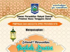 KELUARGA BESAR DPRD NTB : SELAMAT MENUNAIKAN IBADAH PUASA