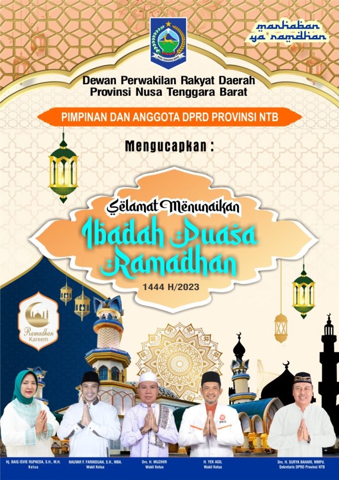 KELUARGA BESAR DPRD NTB : SELAMAT MENUNAIKAN IBADAH PUASA