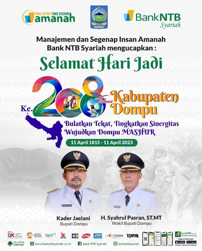 BANK NTB SYARIAH : SELAMAT HARI JADI KABUPATEN DOMPU KE-208