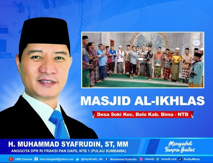 Jum’at Berkah, HMS Berikan Bantuan Untuk Masjid Al-Ikhlas di Bima