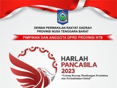 KELUARGA BESAR DPRD NTB : SELAMAT HARLAH PANCASILA 2023