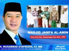 Jum’at Berkah, Giliran Masjid Jami’a Al-Amin di Kabupaten Bima Dapat Bantuan dari HMS