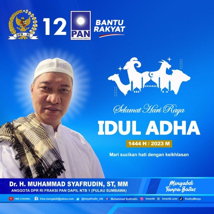 Dr. H. Muhammad Syafrudin (HMS) : Selamat Hari Raya Idul Adha 1444 H