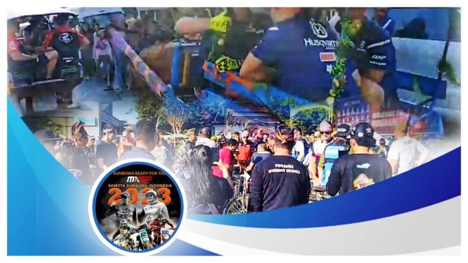 Pembalap MXGP Keliling Kota Sumbawa Naik Dokar Hingga Sepeda Ontel