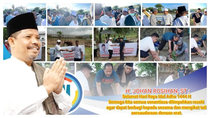 Johan Rosihan Salurkan 18 Sapi dan 2 Ekor Kambing di Pulau Sumbawa