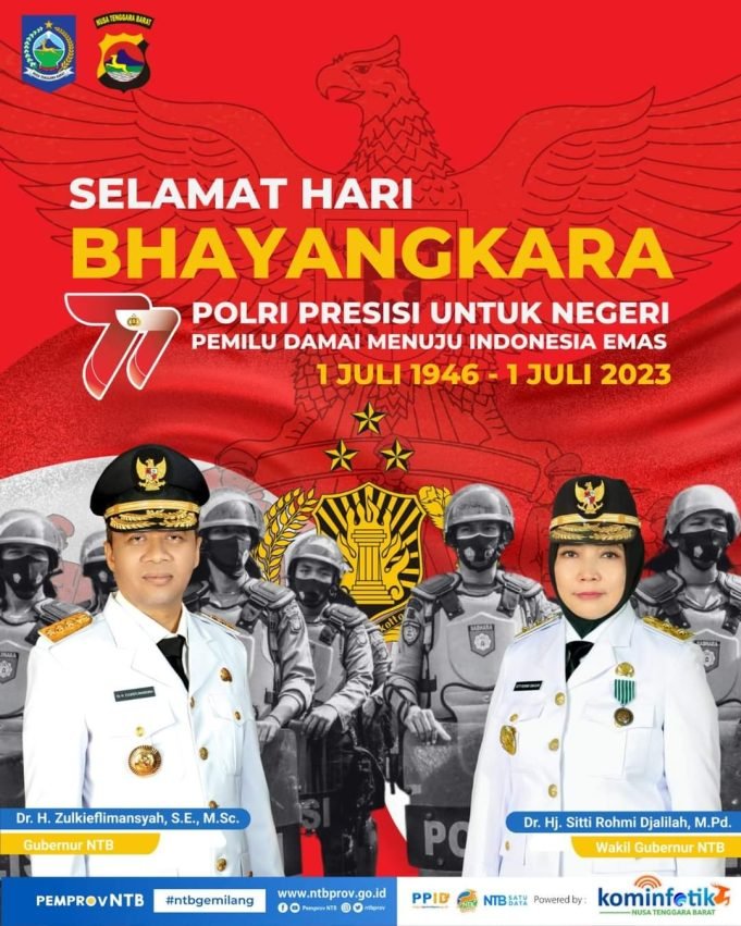 GUBERNUR DAN WAKIL GUBERNUR NTB : SELAMAT HARI BHAYANGKARA 2023