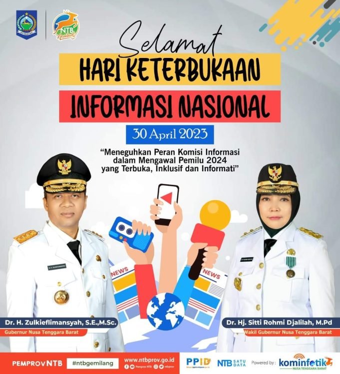 GUBERNUR DAN WAKIL GUBERNUR NTB : SELAMAT HARI KETERBUKAAN INFORMASI NASIONAL 2023