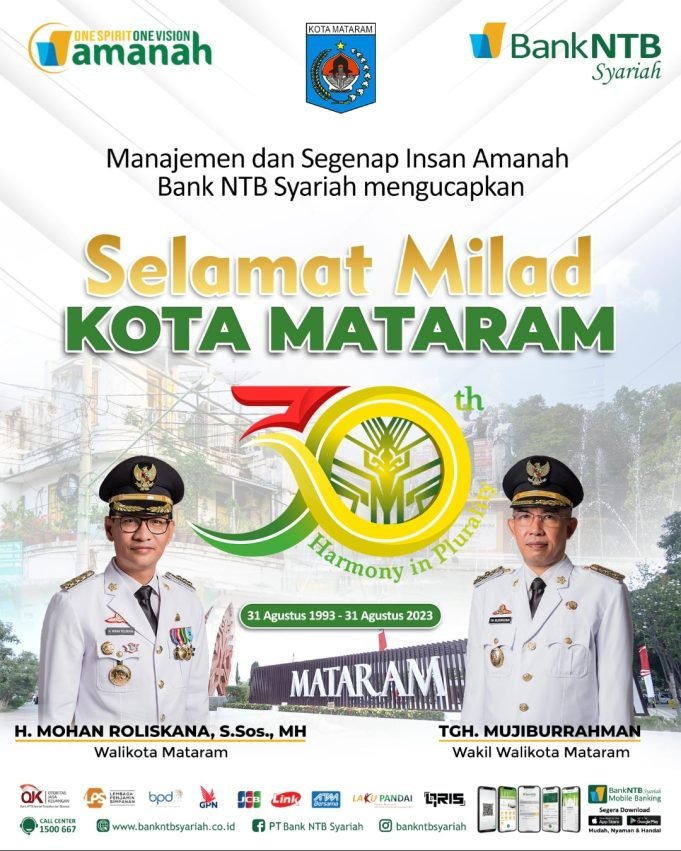 BANK NTB SYARIAH : SELAMAT MILAD KOTA MATARAM KE-30