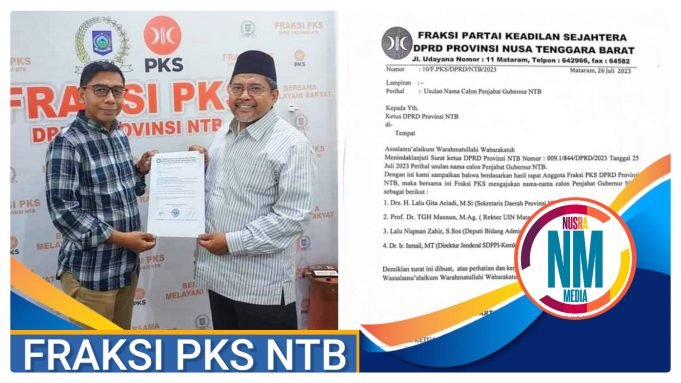 PKS Usulkan Empat Nama Pj Gubernur ke Pimpinan DPRD NTB
