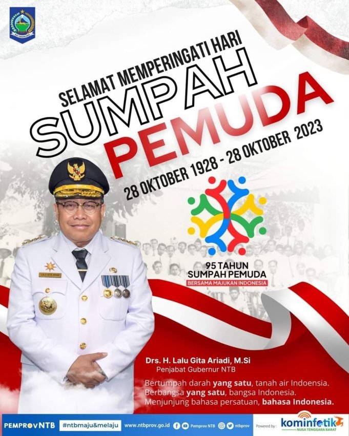 Pj Gubernur NTB : Selamat Hari Sumpah Pemuda 2023