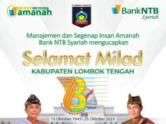 BANK NTB SYARIAH : SELAMAT MILAD LOMBOK TENGAH KE-78