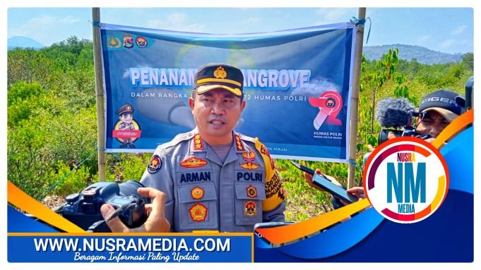 Humas Polda NTB Tanam Ribuan Mangrove di Pantai Cemara