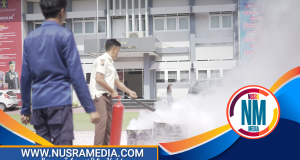 Kanwil Kemenkumham NTB Bersama Damkar Kota Mataram Gelar Simulasi Penanggulangan Kebakaran