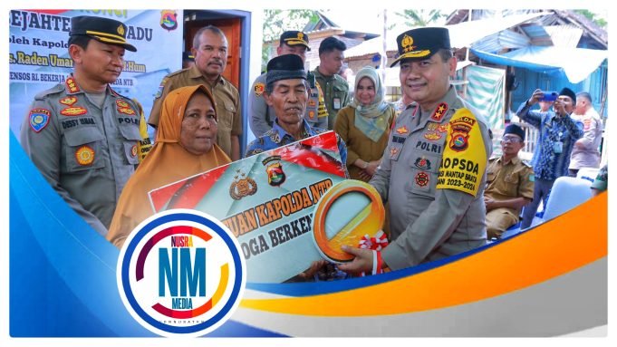Bagi Paket Sembako, Kapolda NTB Juga Resmikan Rumah Sejahtera Terpadu Kota Bima