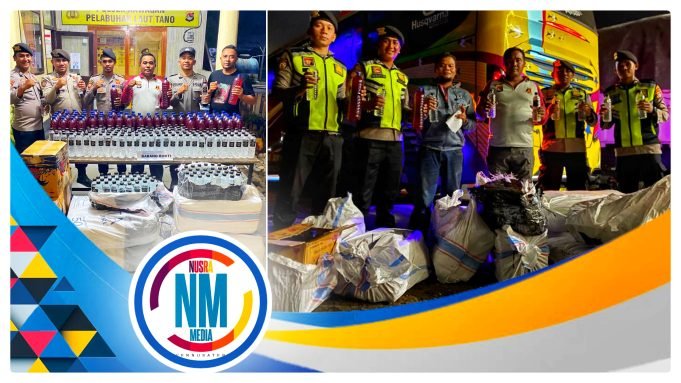 Polisi Sita Ratusan Miras Jenis Arak Bali dan Brem Merah di Pelabuhan Tano