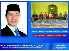 Giliran Masjid At-Takwa SMAN 1 Lape Dibantu HMS