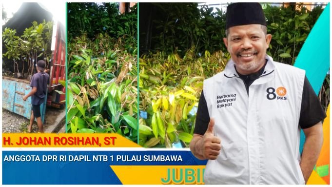 Johan Rosihan Berikan Bantuan 1.500 Bibit Buah di Langgudu