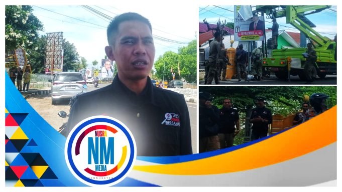 Bawaslu Sumbawa Bersama Timgab Tertibkan APK Langgar Aturan