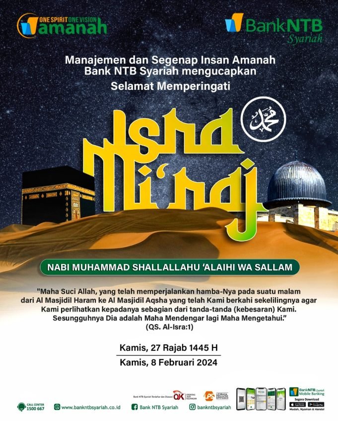 Bank NTB Syariah : Selamat Memperingati Isra Mi’raj