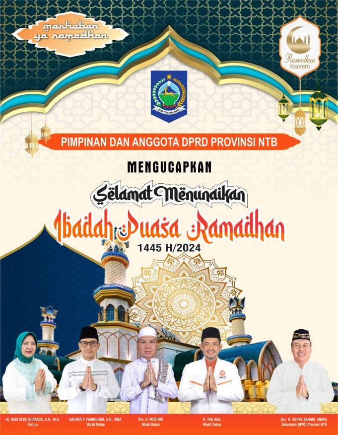 KELUARGA BESAR DPRD NTB : SELAMAT MENUNAIKAN IBADAH PUASA 1445 H/2024
