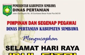 KELUARGA BESAR DINAS PERTANIAN SUMBAWA : “SELAMAT IDUL FITRI 1445 H”