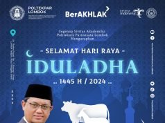 KELUARGA BESAR POLTEKPAR LOMBOK : SELAMAT HARI RAYA IDUL ADHA 1445 H