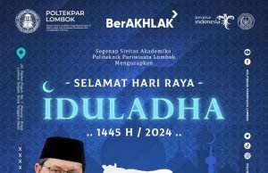 KELUARGA BESAR POLTEKPAR LOMBOK : SELAMAT HARI RAYA IDUL ADHA 1445 H