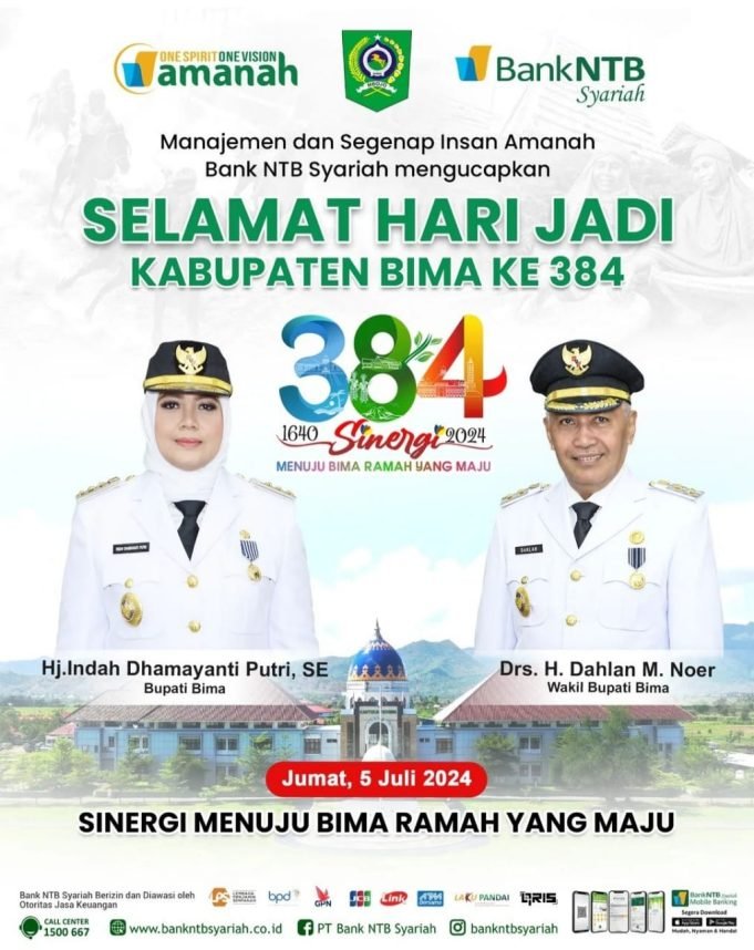 BANK NTB SYARIAH : SELAMAT MILAD KABUPATEN BIMA KE-384