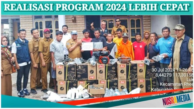 Dislutkan Sumbawa Serahkan 10 Unit Mesin Ketinting untuk Nelayan