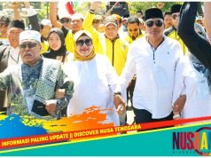 Ribuan Massa Bersamai Sumiatun-Ibnu Salim Daftar ke KPU Lombok Barat