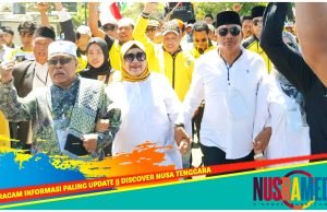 Ribuan Massa Bersamai Sumiatun-Ibnu Salim Daftar ke KPU Lombok Barat