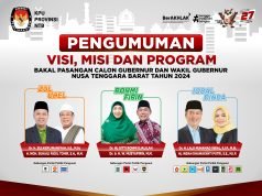 Pengumuman Visi, Misi dan Program Bapaslon Gubernur dan Wakil Gubernur NTB 2024
