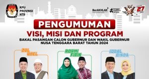 Pengumuman Visi, Misi dan Program Bapaslon Gubernur dan Wakil Gubernur NTB 2024