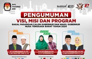 Pengumuman Visi, Misi dan Program Bapaslon Gubernur dan Wakil Gubernur NTB 2024