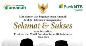 Bank NTB Syariah : Selamat Atas Dilantiknya Presiden/Wakil Presiden RI 2024-2029
