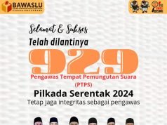 Bawaslu Sumbawa : Selamat Atas Dilantiknya 929 PTPS Pilkada 2024