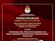 PENGUMUMAN KPU NTB SOAL PENETAPAN HASIL PILGUB NTB 2024