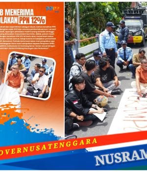 Ketua Komisi III DPRD NTB Duduk Bersila Temui BEM UNRAM Saat Unjuk Rasa