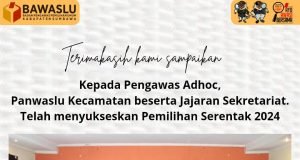 Bawaslu Sumbawa : Terimakasih Kami Sampaikan