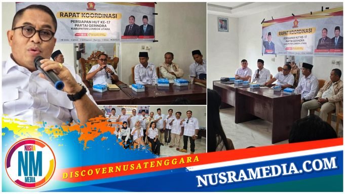 DPC Gerindra KLU Bakal Gelar Berbagai Kegiatan Warnai HUT Partai ke-17