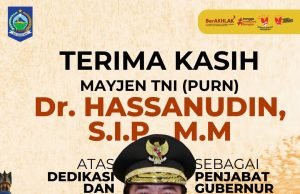 Terimakasih Mayjen TNI (Purn) Dr Hassanudin