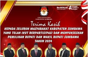 KPU Sumbawa : Terimakasih Masyarakat Sumbawa