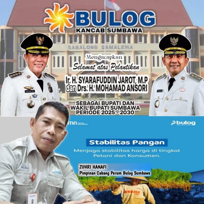 Bulog Sumbawa : Selamat Atas Dilantiknya H Syarafuddin Jarot dana H Mohamad Ansori