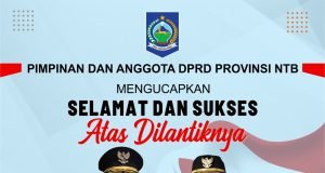 Keluarga Besar DPRD NTB : Selamat Atas Dilantiknya H Lalu Muhamad Iqbal dan Hj Indah Dhamayanti Putri