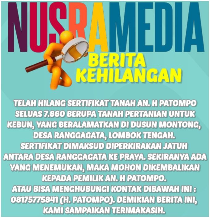 BERITA KEHILANGAN